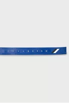 Men's leather belt blue