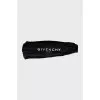 Headband with silver logo and tag