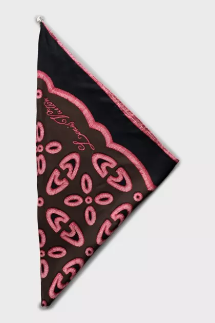 Square scarf with removable decor