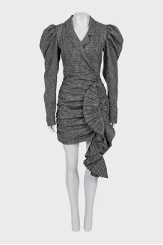 Checkered dress decorated with frills