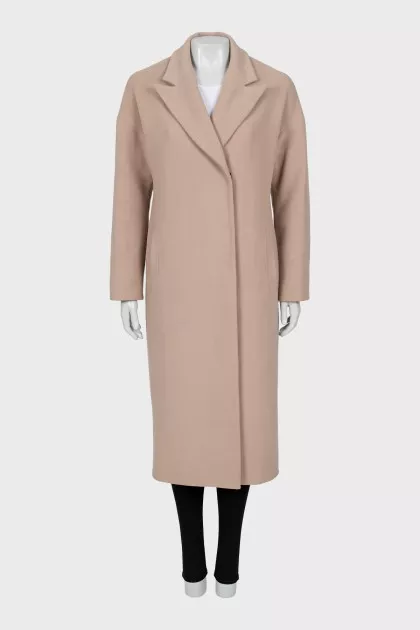 Beige straight cut coat