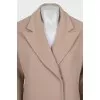 Beige straight cut coat