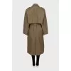 Double-breasted trench coat with belt