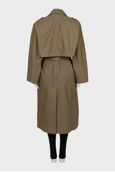 Double-breasted trench coat with belt