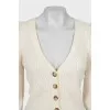 Cropped cardigan with voluminous sleeves