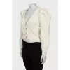 Cropped cardigan with voluminous sleeves