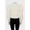 Cropped cardigan with voluminous sleeves