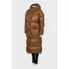 Quilted Maxi Down Jacket with Hood