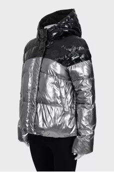 Two-tone down jacket with hood
