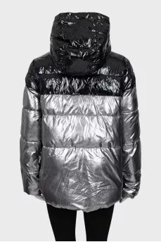 Two-tone down jacket with hood