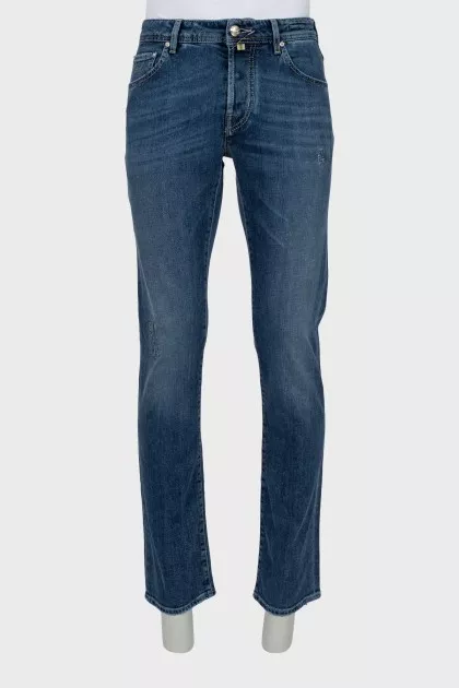 Men's Straight Leg Distressed Jeans