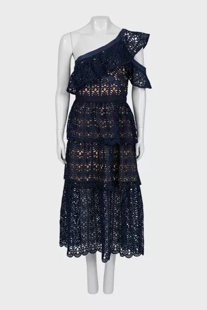 Lace dark blue dress