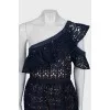 Lace dark blue dress