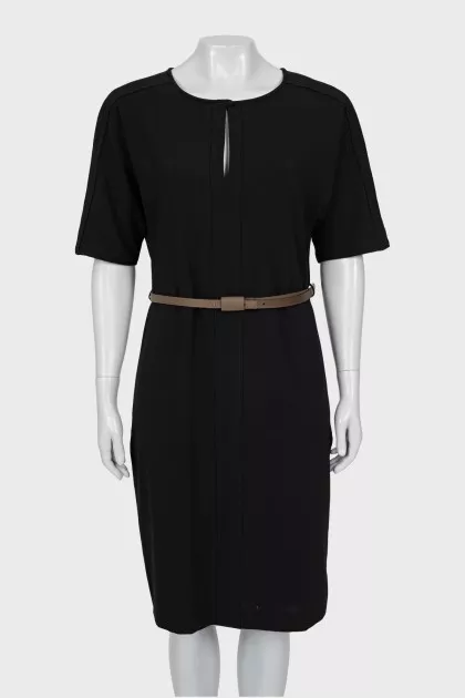 Black dress with belt