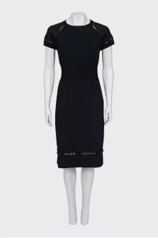 Black dress decorated with beads