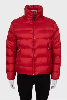 Cropped red down jacket