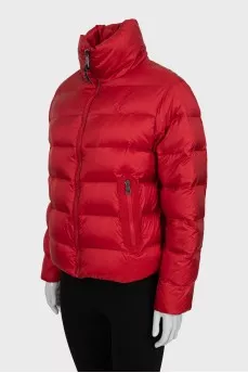 Cropped red down jacket