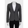 Gray jacket with tag