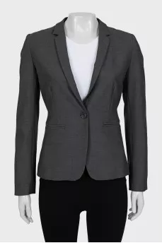 Gray jacket with tag