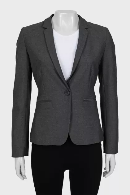 Gray jacket with tag
