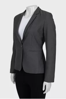 Gray jacket with tag