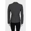 Gray jacket with tag