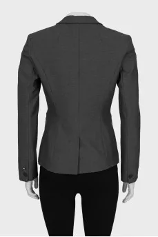 Gray jacket with tag