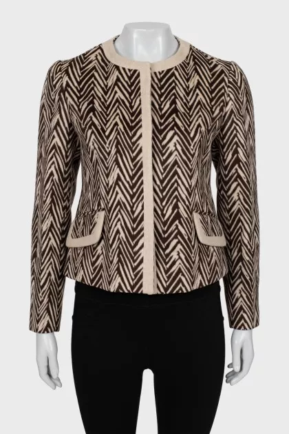 Silk jacket in abstract print