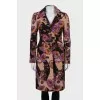 Knitted coat with floral print