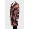 Knitted coat with floral print