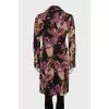 Knitted coat with floral print