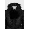  Quilted down jacket with fur 
