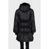  Quilted down jacket with fur 