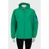 Green windbreaker jacket