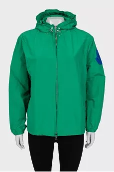 Green windbreaker jacket