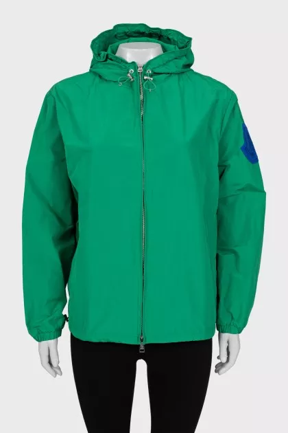 Green windbreaker jacket