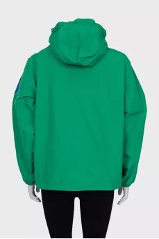 Green windbreaker jacket
