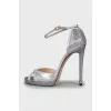 Silver leather sandals