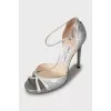 Silver leather sandals