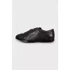 Men's brown leather sneakers
