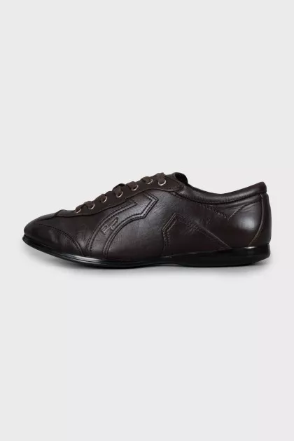 Men's brown leather sneakers