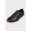 Men's brown leather sneakers