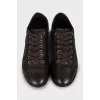 Men's brown leather sneakers