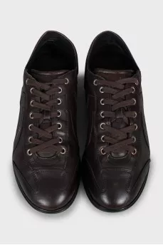 Men's brown leather sneakers