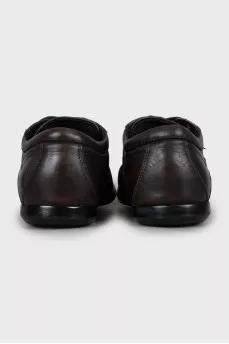 Men's brown leather sneakers