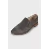 Grey suede loafers