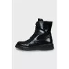 Perforated leather boots