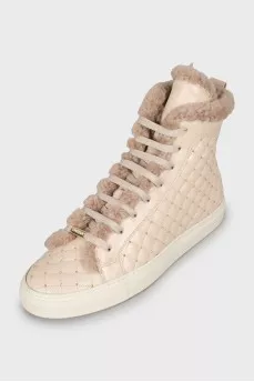 Leather mock boots