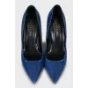 Blue snakeskin shoes