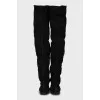 Suede over the knee boots with decor